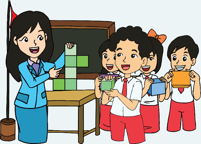 gambar mewarnai profesi guru membimbing siswa