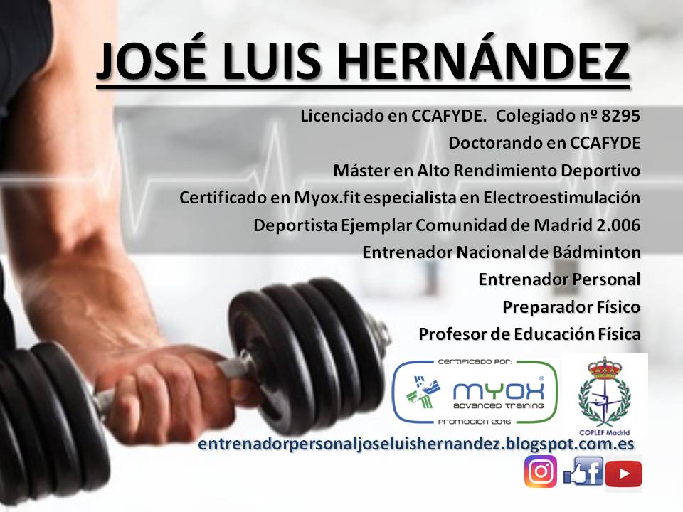 ENTRENADOR PERSONAL. ENTRENAMIENTO CON ELECTROESTIMULACIÓN: JOSÉ LUIS HERNÁNDEZ