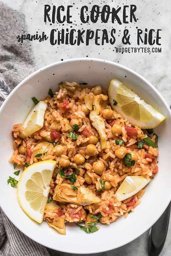 Rice Cooker Spanish Chickpeas and Rice THE BEST RECIPE OPTIONS