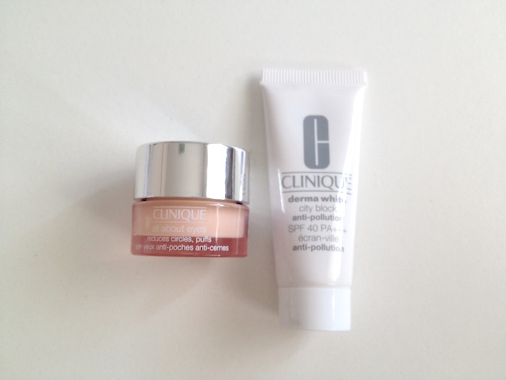 Cheap Clinique Derma White Sunblock + All About Eyes Cream Trial Pack