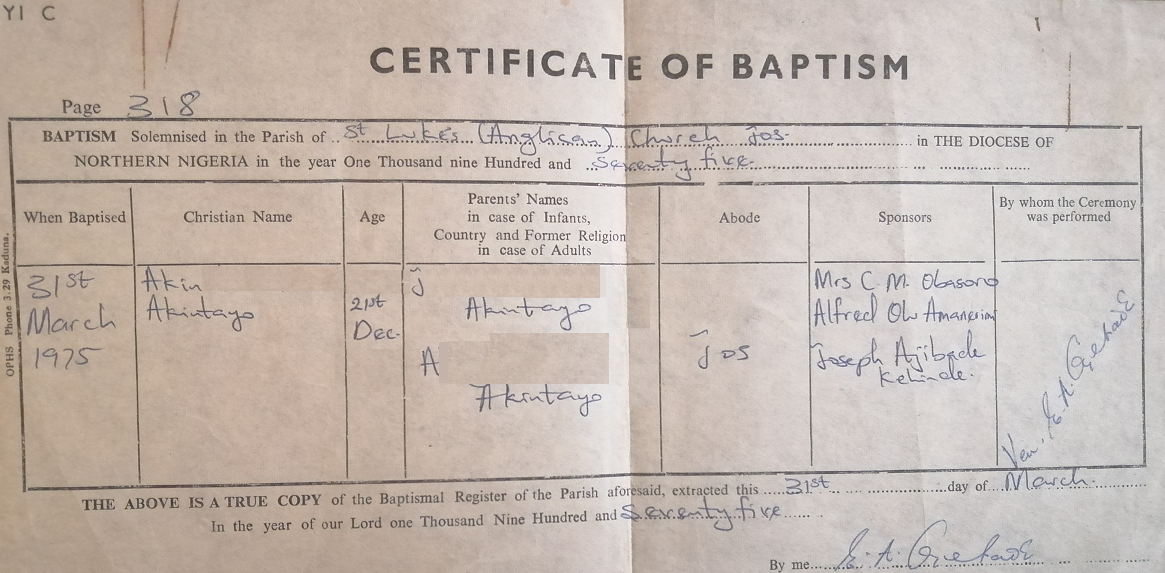 Akin Akintayo Mothering Sunday Of Mothers And Baptism