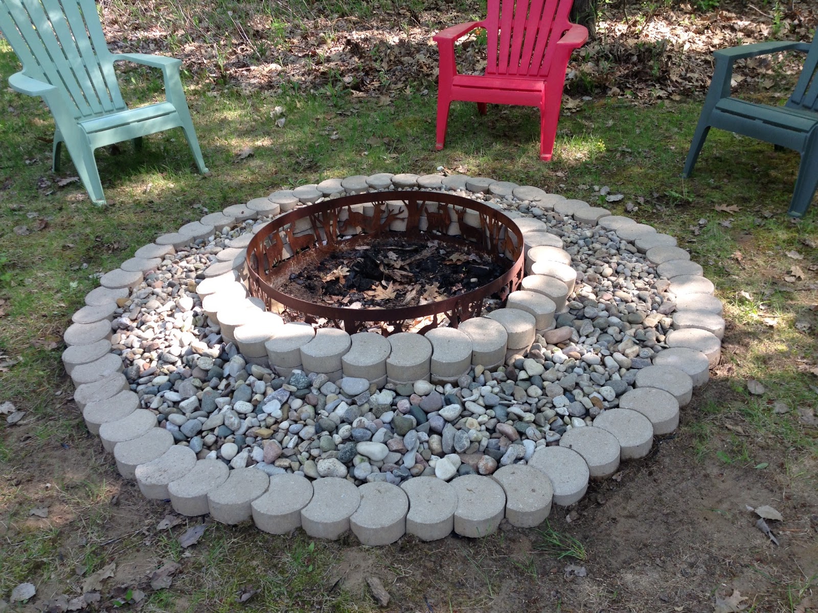 Happy Life Updated Fire Pit Pinterest project complete!