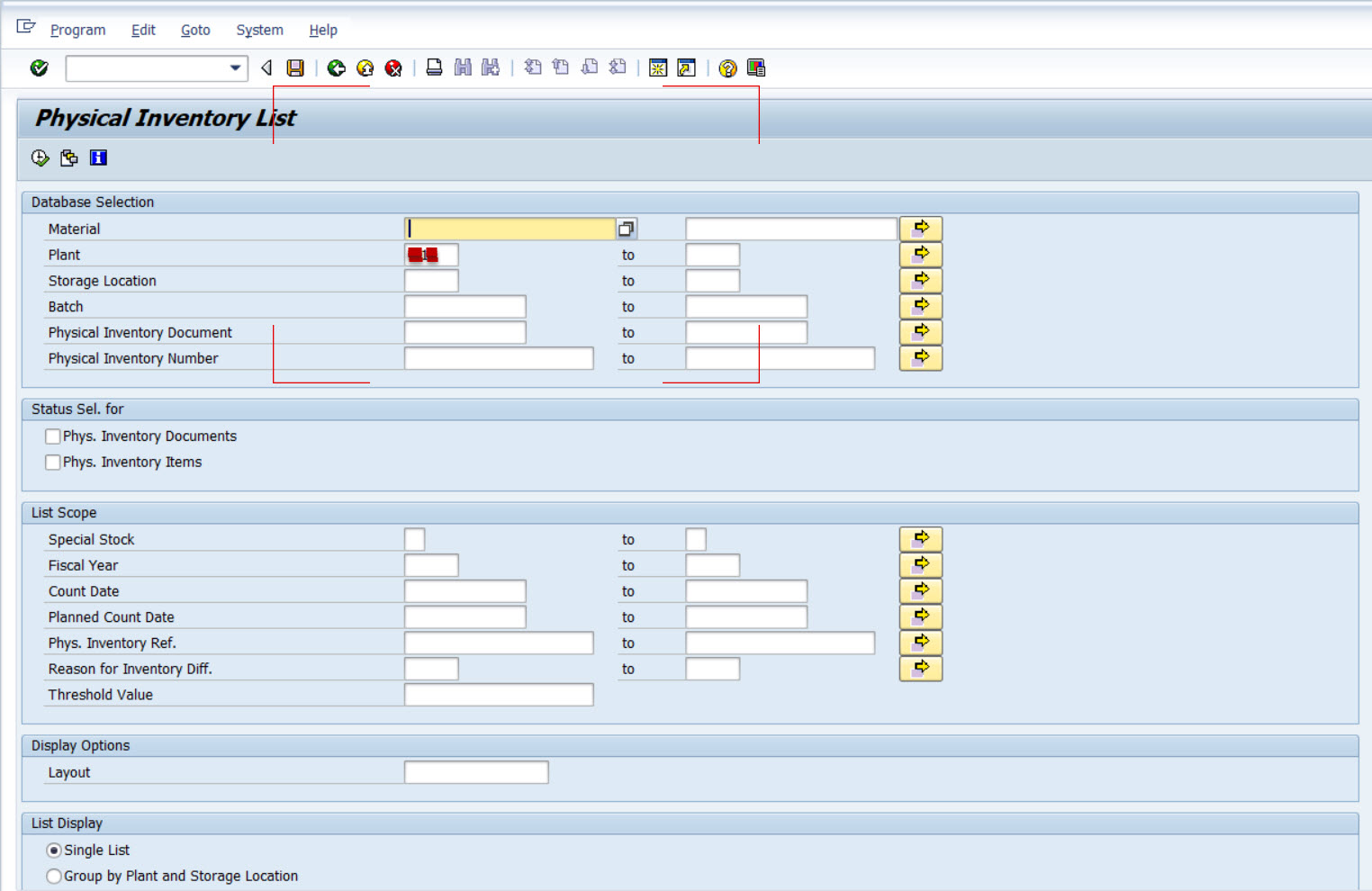 Physical Inventory List SAP MI24 Jho 347