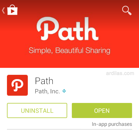 Sentuh tombol Unistall - Cara Menghapus Aplikasi Path - Android