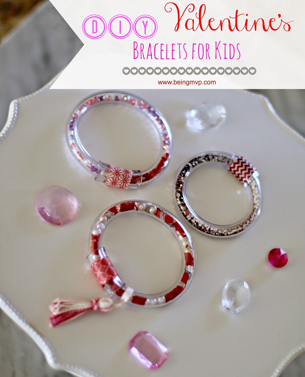 DIY Valentine's Bracelets for Kids #FunCraftsWithMom | being MVP