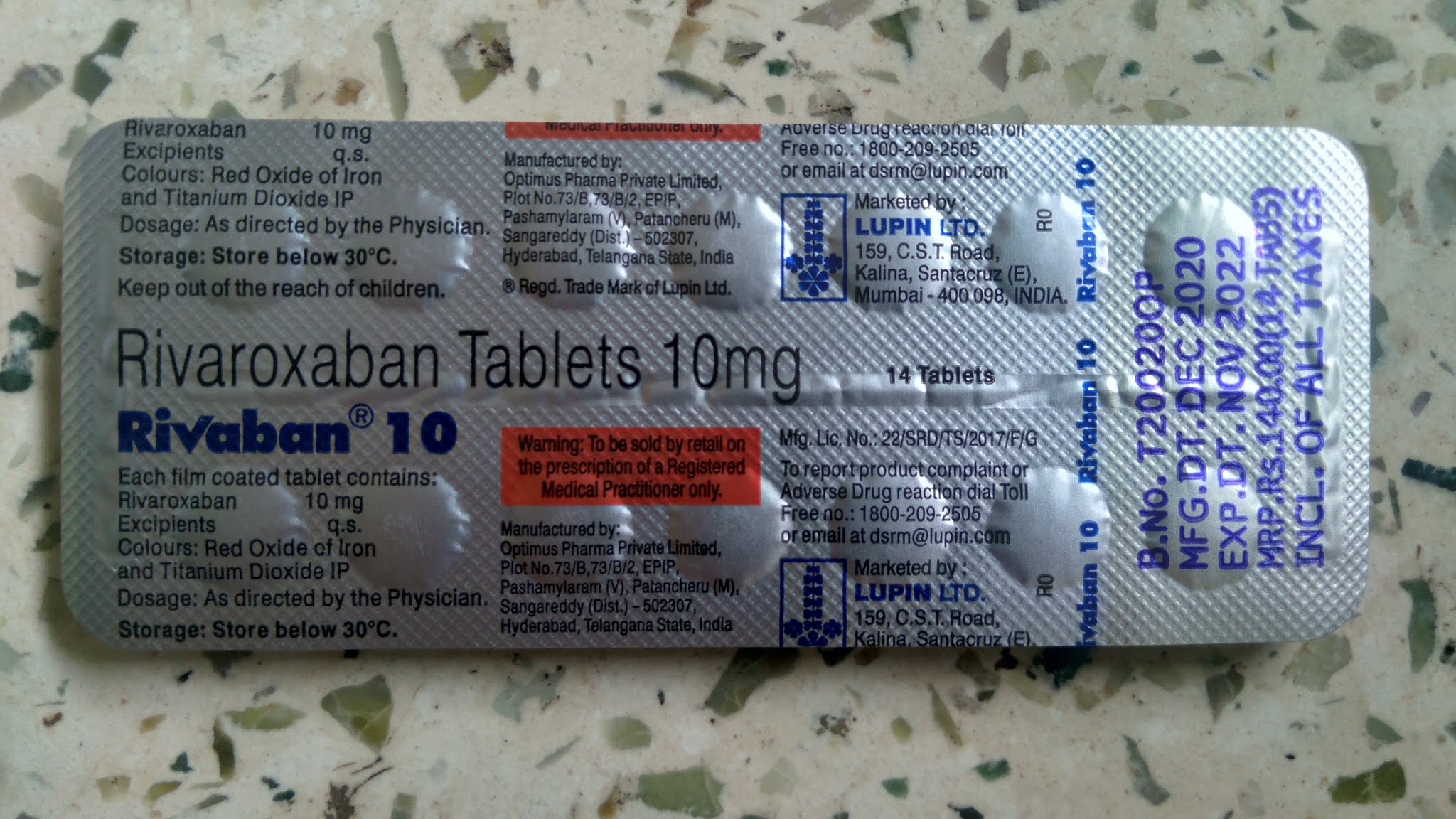 Rivaban 10 mg Tablet Uses Composition Dosage Sideeffects and Precautions