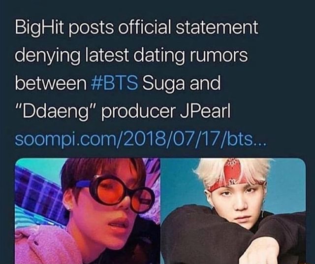 BIG HIT STATMENT ABOUT SUGA DATING