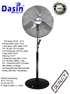 quạt đứng KSM-3076 cánh 750 mm quat dung ksm-3076 canh 750mm
