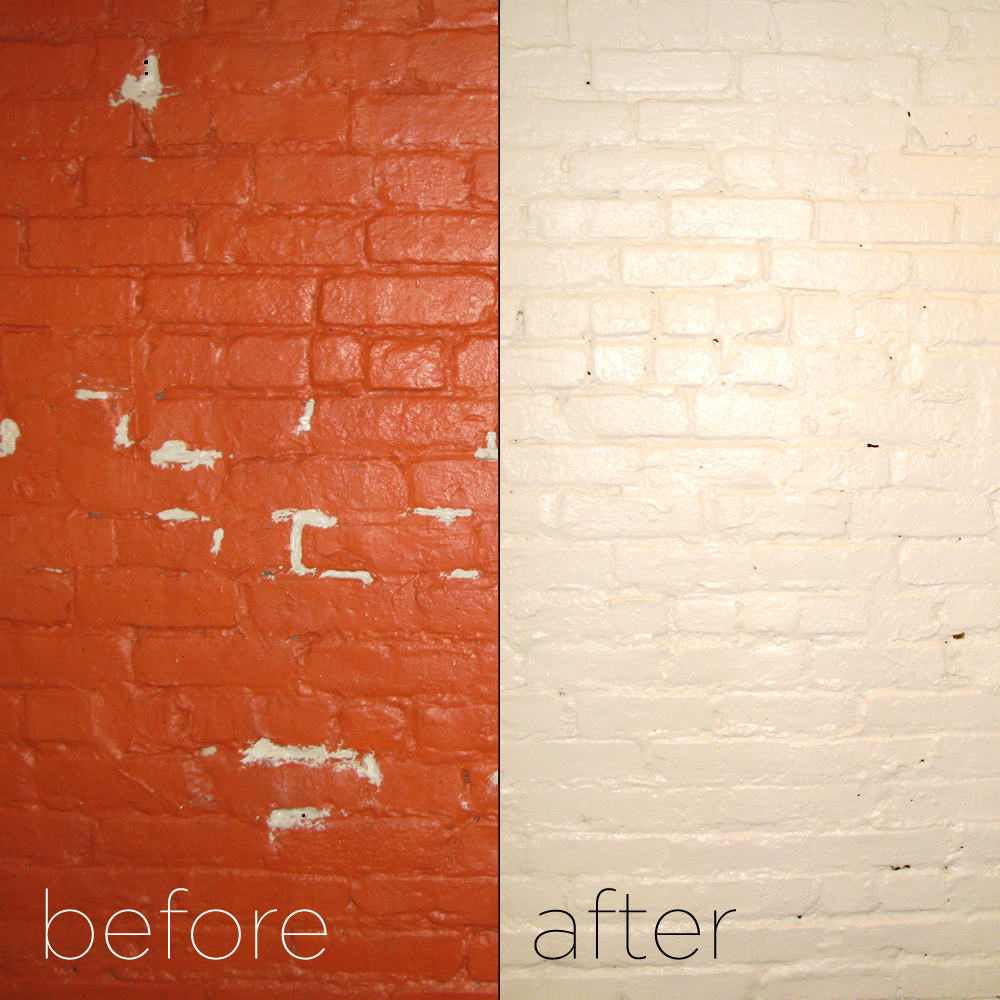 Making Our Brick Basement Apartment a Home Painting the Brick Wall