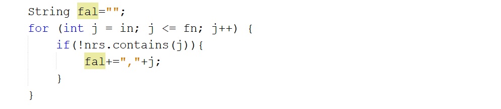 Mostrar el númerto faltante en Java