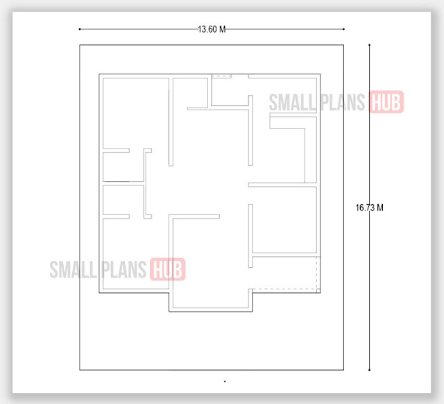 1426 Sq.ft. 3 Bedroom Single Floor Plan and Elevation