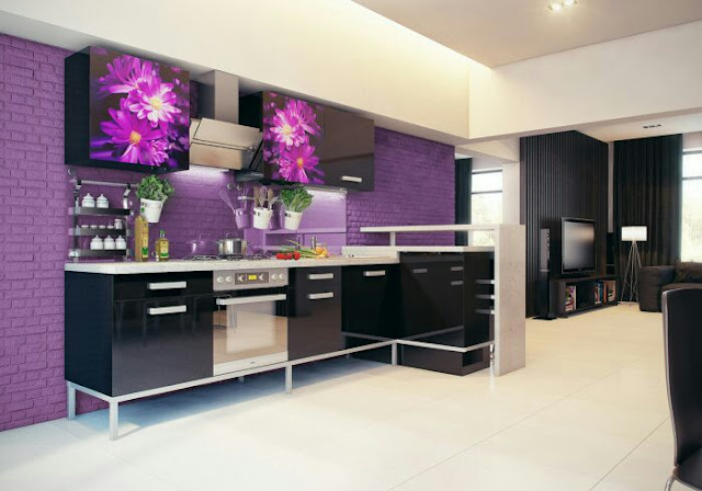 purple kitchen designs