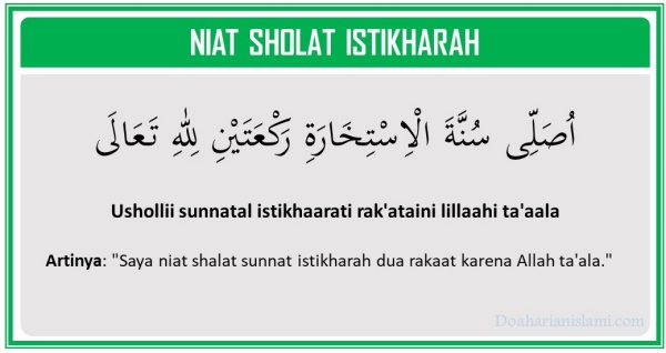 Solat istikharah niat Bacaan Niat