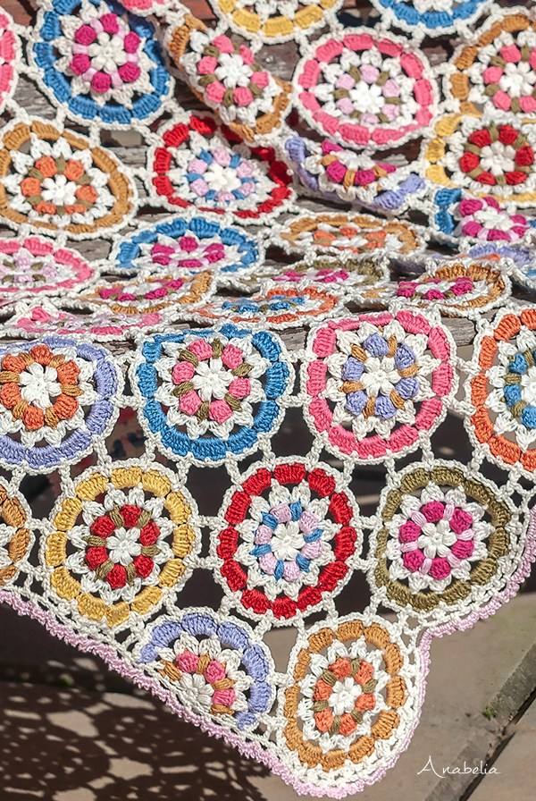 "Garden Party" crochet blanket by Anabelia Craft Design