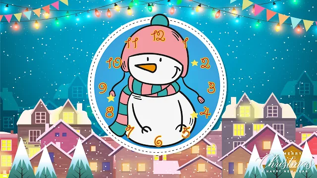 Lovely Christmas Snowman Clock