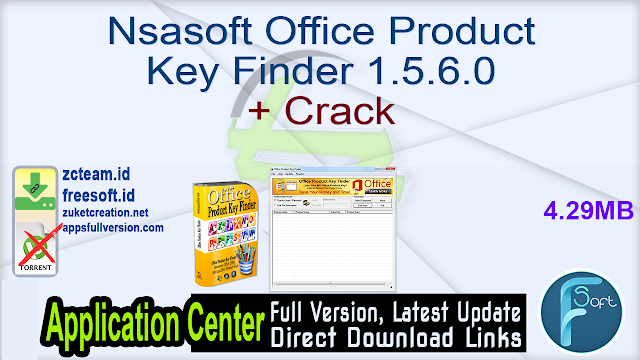 Nsasoft Office Product Key Finder 1.5.6.0 + Crack_ ZcTeam.id