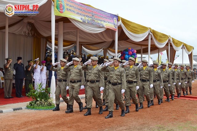 Upacara Peringatan HUT Pol PP Ke-64 Tahun 2014 Di Kalianda Lampung Selatan