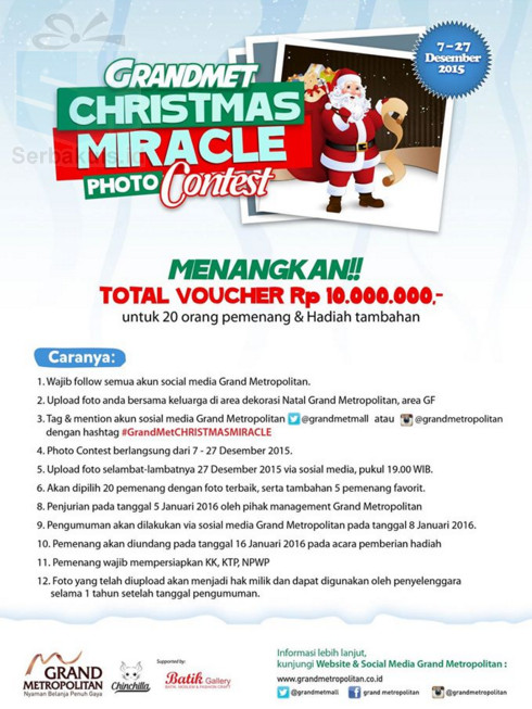 Kontes Grandmet Christmas Miracle Berhadiah Voucher 10 Juta