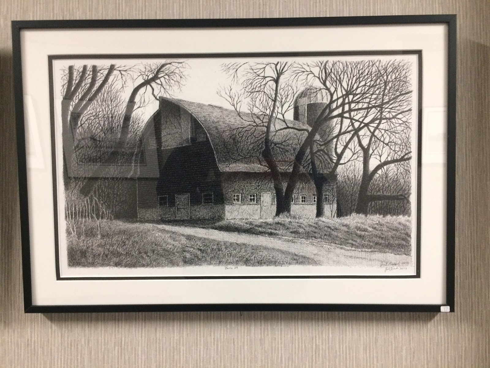 Joel Lueck: Pen and ink drawings of Barns