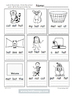 CVC Worksheet Example