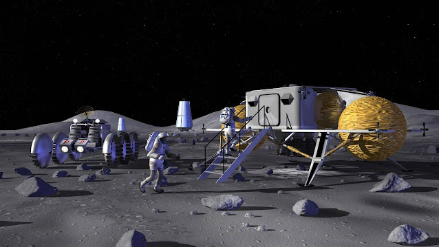 Лунная база на валу кратера Шеклтон / NASA