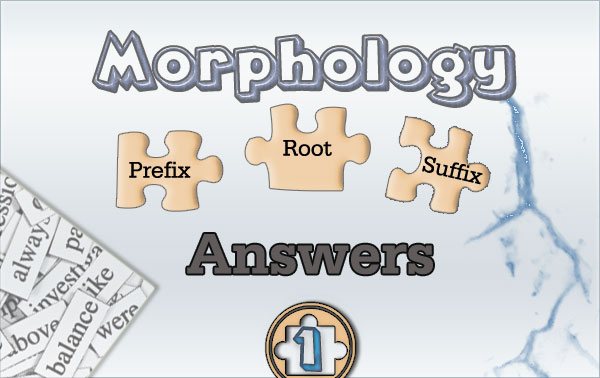 English Morphology Answers - Part 1