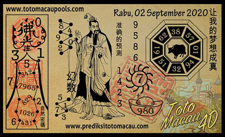 Prediksi Toto Macau Pools Rabu 02 September 2020