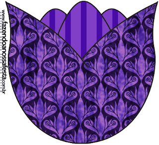 Morado con Rayas y Arabescos: Invitaciones para Imprimir Gratis. Morado con Rayas y Arabescos: Invitaciones para Imprimir Gratis.