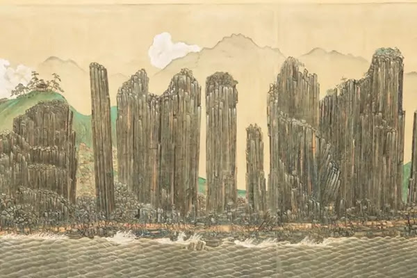 Royal mural 'Scenery of Chongsokjong unparalleled in the world' by Kim Gyu Jin, 1920
