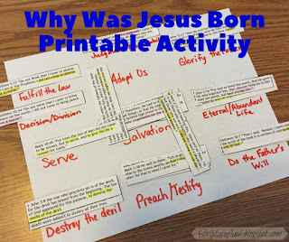 Why Was Jesus Born Printable Bible Verse Activity | scriptureand.blogspot.com