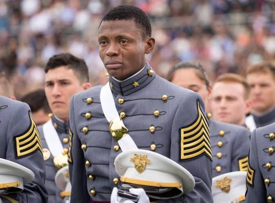 Emotional photo of a Haitian-born cadet graduating from US Military