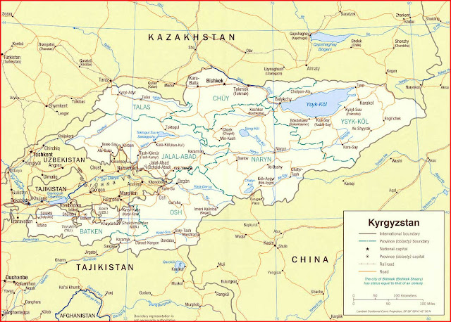 Peta politik Kyrgyzstan 2005 Gambar Peta politik Kyrgyzstan 2005