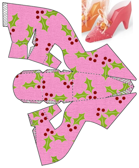 Navidad Rosa: Zapatos de Papel para Imprimir Gratis.