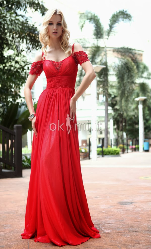 Abito Lungo Rosso Da Cerimonia in Abbigliamento Donna