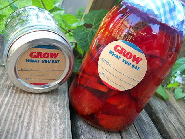 grow what you eat victory garden canning label