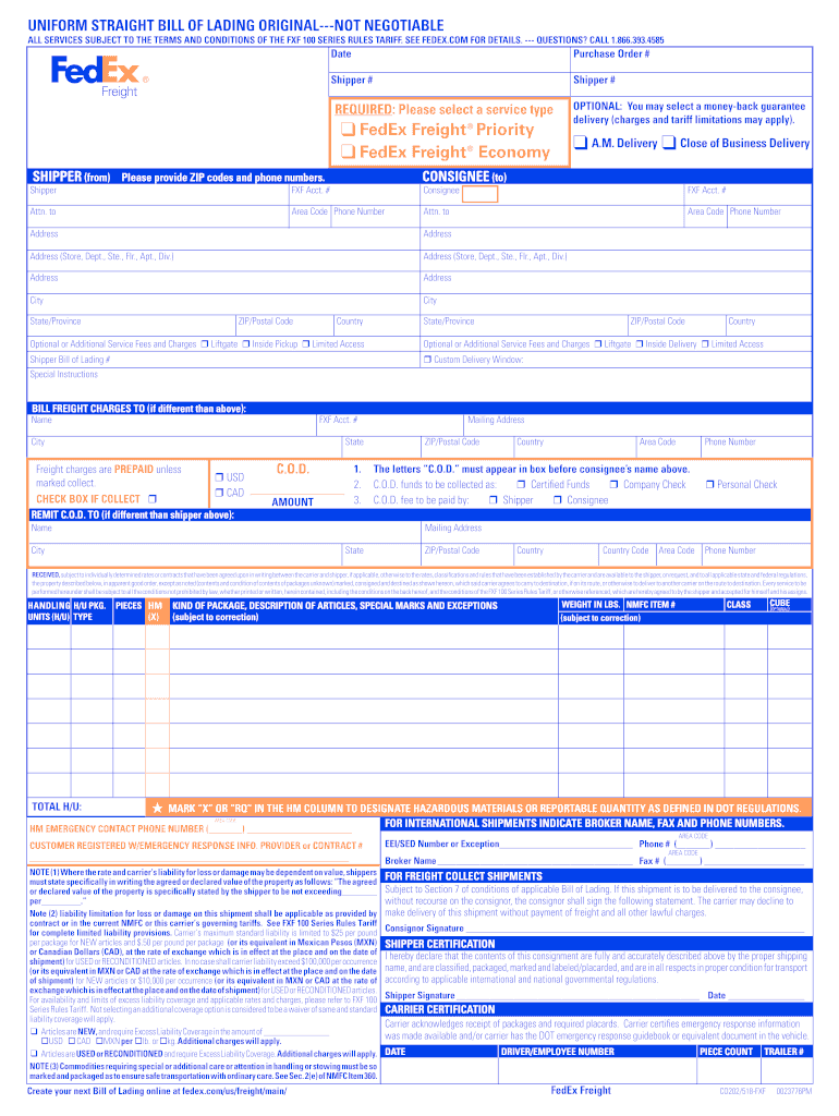 Fedex Freight Bill Of Lading Pdf Invoice Template Fedex Freight Bill Of Lading Pdf Invoice Template