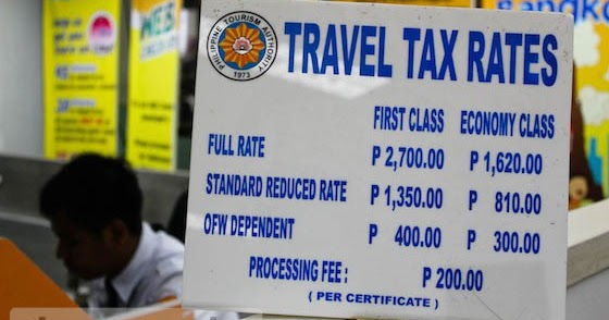 travel tax fee philippines 2022