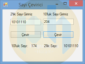 C# ile Sayı Çevirme Programı