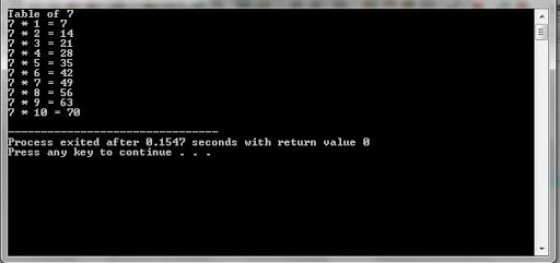 How to Print the Table of Any Number Program in C++?