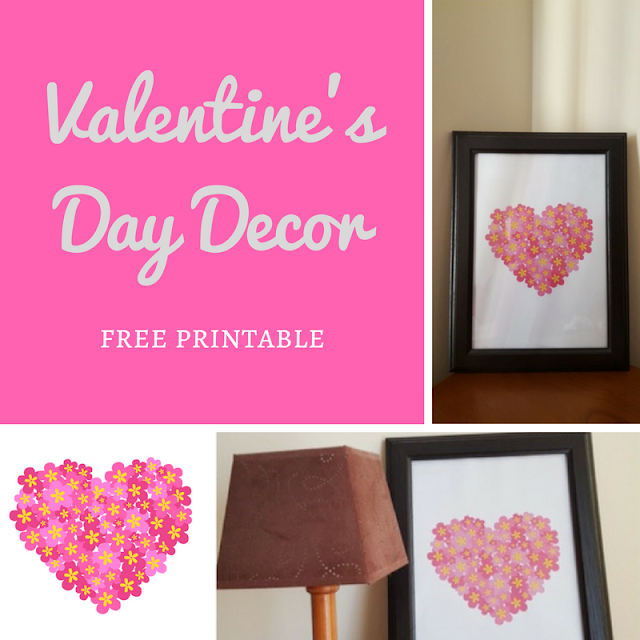 Valentine's Day Decor - flowery heart - free printable Valentine's Day Decor - flowery heart - free printable
