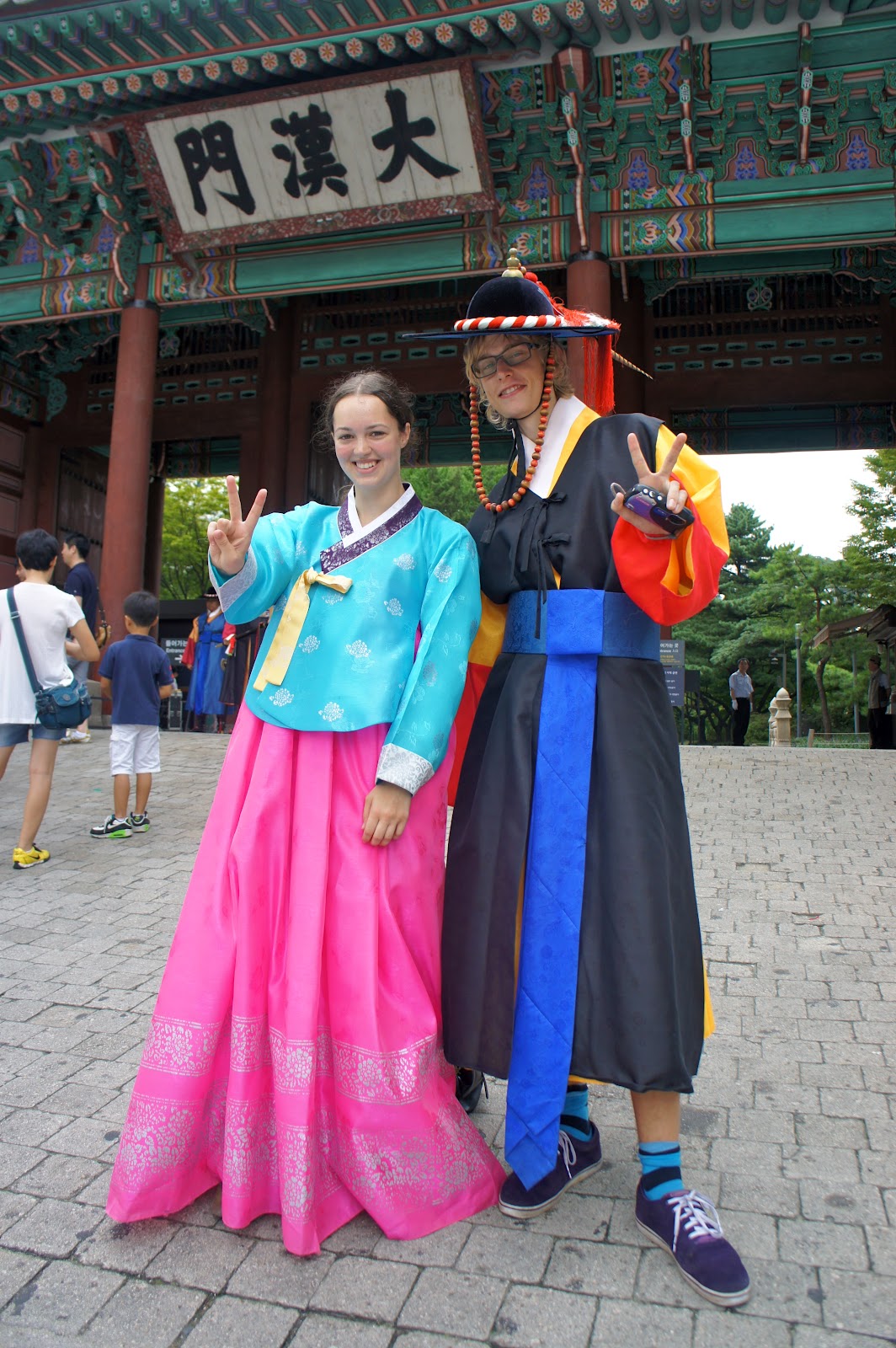 Sightseeing in Seoul Trying on the Korean Hanbok  