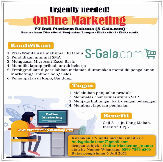 Lowongan Kerja Online Marketing S-Gala.Com