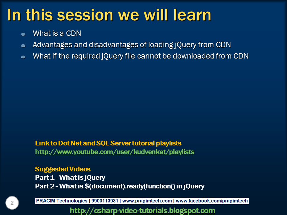 Sql server, and c video tutorial Benefits of using CDN