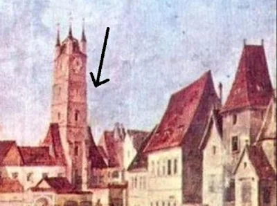 Turnul Sfatului reprezentat în pictura lui Franz Neuhauser jr., într- altă formă decât cea de astăzi