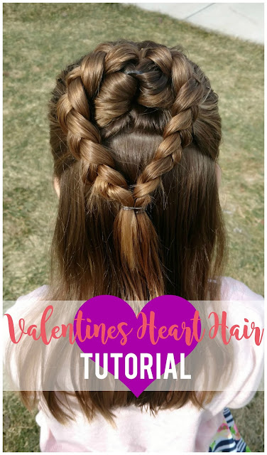 Sweet and simple Valentine's Day heart hair tutorial for your little girl