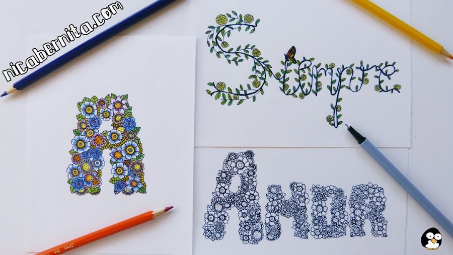 Doodle Art: letras decoradas con flores. Personaliza tus cuadernos y  proyectos de manualidades | Manualidades