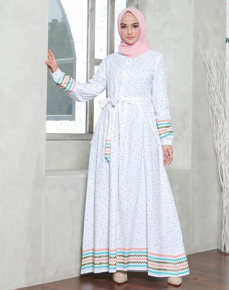 Model Gamis  Warna  Putih Terbaik 2022 Desain Mewah Dan 