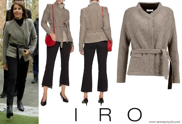 Princess Marie wore IRO Belted leather-trimmed wool-blend jacket