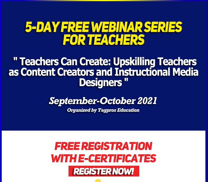 5DAY FREE WEBINAR SERIES FOR TEACHERS FREE REGISTRATION WITH E