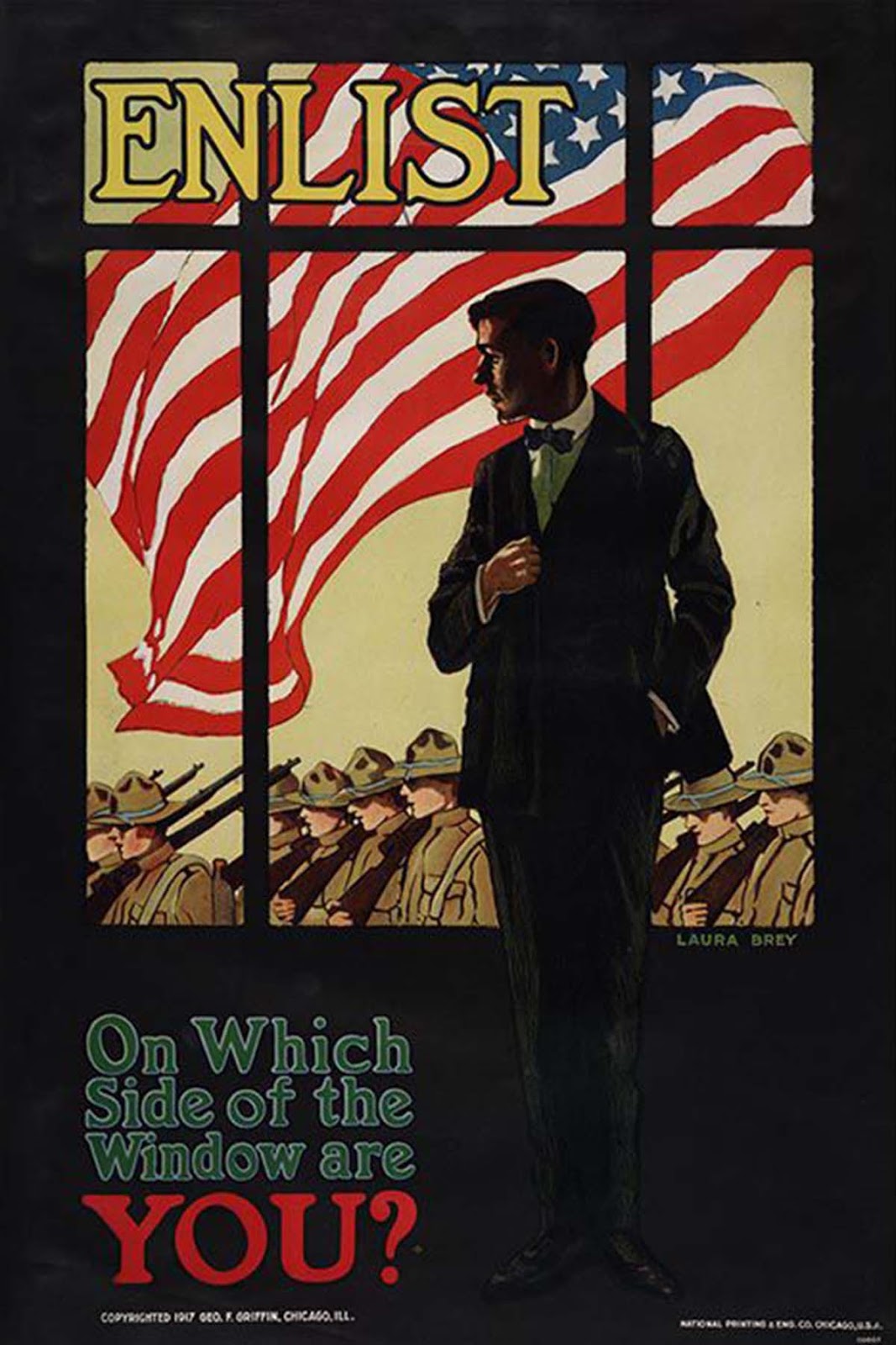 Enlist / On Which Side of the Window Are You?, 1917, Laura Brey.